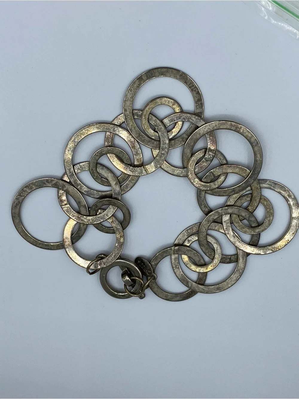 Chico’s Interlinked Circle Statement Bracelet - Silver Tone